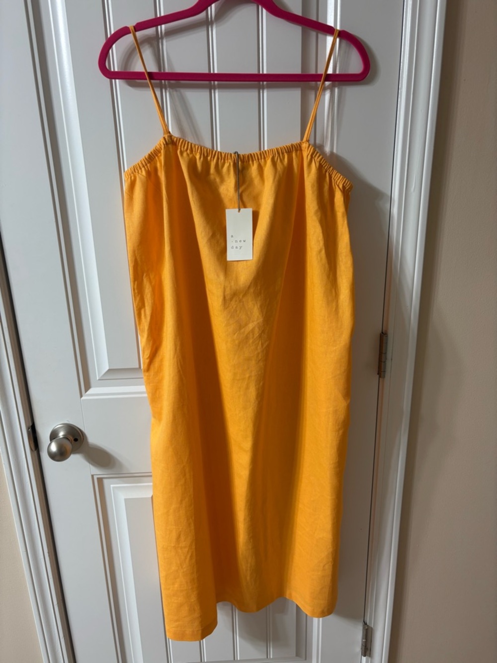 a new day Yellow Midi Dress with Spaghetti Straps